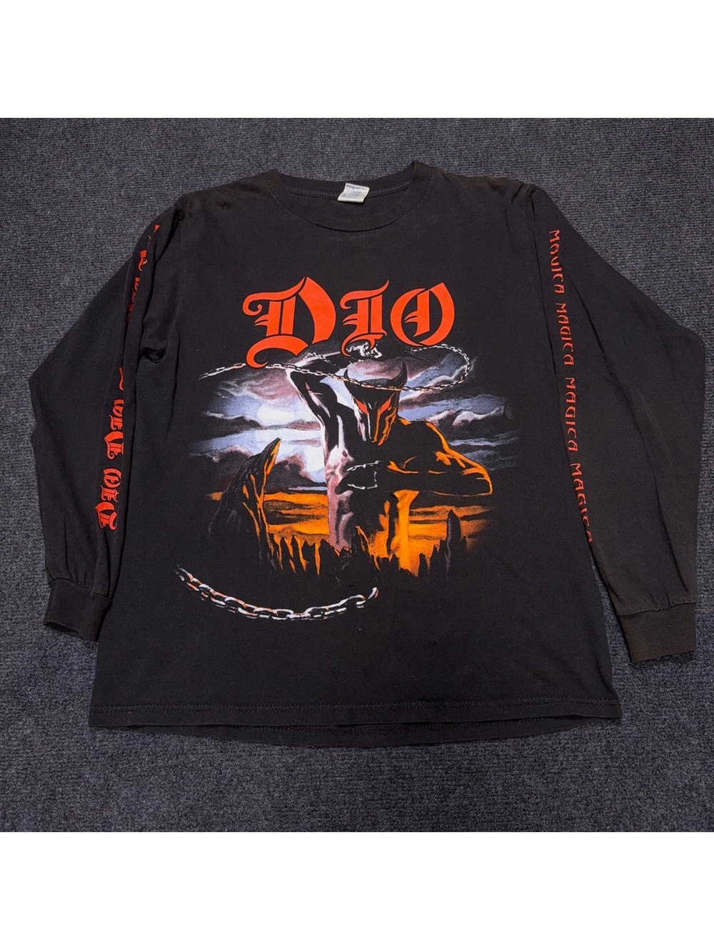 Vintage  Dio Magica Long Sleeve T-Shirt Men M Black Graphic